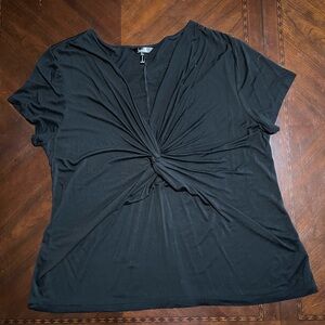 Nicole Miller Black Short Sleeve Top XXL